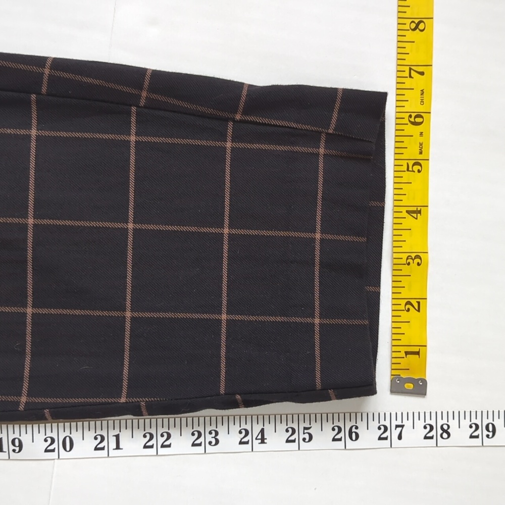 Liz Claiborne Simply Liz Plaid Career Pants 10 Black Brown/Tan Pattern - Picture 16 of 16